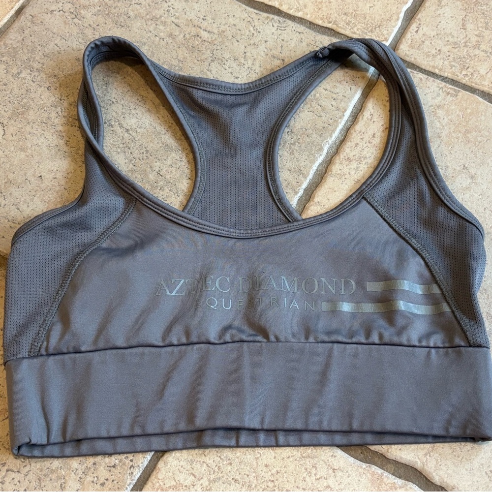Aztec Diamond Equestrian Women’s Medium Gray Compression Sports Bra